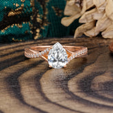 Timeless Vintage 4-Prong Pear-Cut Lab Diamond Engagement Ring